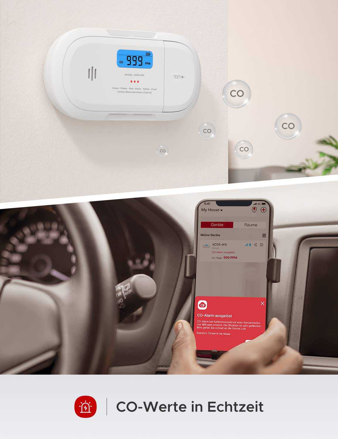 X-Sense XC04-WX WLAN Kohlenmonoxid-Melder - Vernetzter Schutz vor CO-Gefahren Mesch Shop X-Sense XC04-WX WLAN Kohlenmonoxid-Melder - Vernetzter Schutz vor CO-Gefahren Mesch Shop